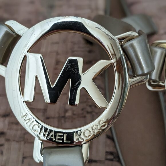 MICHAEL KORS Cork Sandals MK Logo charm Jelly PVC flip flop CHOOSE SIZE 7 - Picture 6 of 7